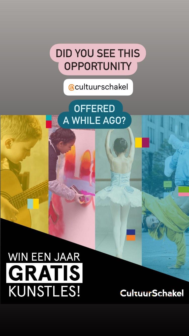 Win een jaar kunstles Cultuurschakel